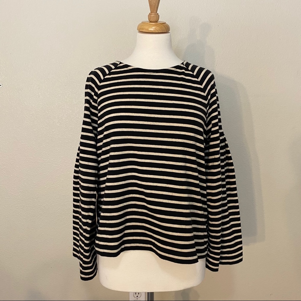 Madewell bell sleeve striped sweater